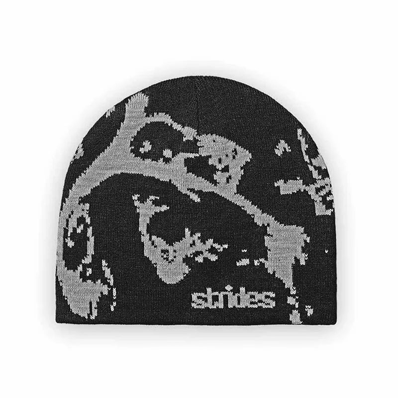 Men Beanie Strides Splatter Beanie Korean Wnter Knit Vintage Y2k Hats Streetwear Wool Caps Fashion Aesthetic Unisex Accessories